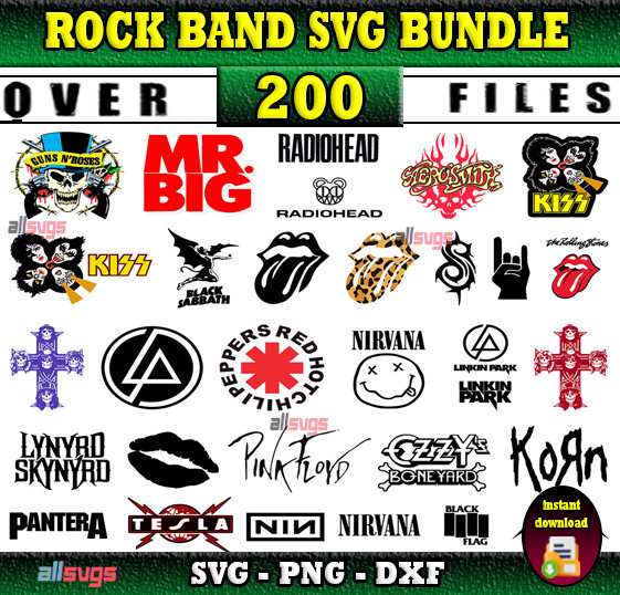 Rock Band SVG Bundle, SVG Files for Print & Cricut, Silhouette & Laser Cutting