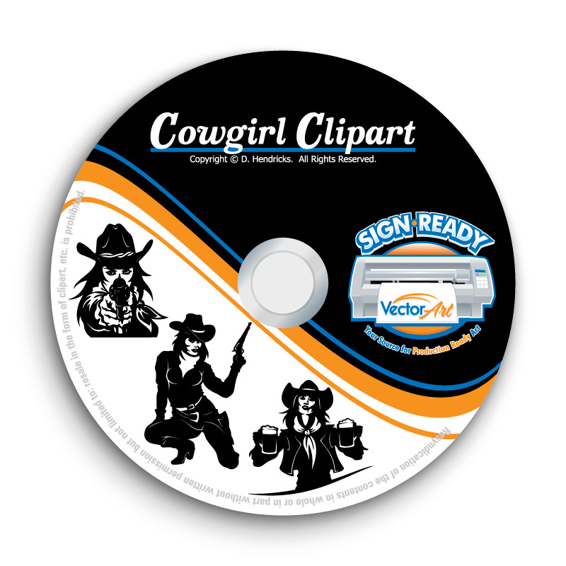 COWGIRL CLIPART -VECTOR CLIP ART IMAGES-VINYL CUTTER PLOTTER-CNC DXF GRAPHICS CD