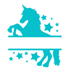 Unicorn Split monogram SVG, Unicorn svg file, SVG files for cricut, Digital file