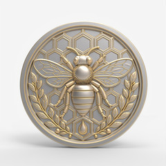 CNC Bee Medallion – Model – STL File for Laser & CNC Routing