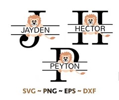 Cute Lion Alphabets SVG bundle, Fancy alphabets files, SVG files for cricut