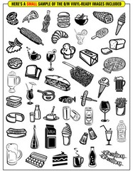 FOOD+DRINKS CLIPART-VINYL CUTTER PLOTTER IMAGES-EPS VECTOR CLIP ART CD