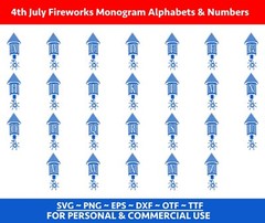 Fireworks FONT Svg, Usa Flag Alphabets and numbers svg, Patriotic Svg, 4th july
