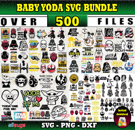Baby Yoda SVG Bundle – Star Wars Cut Files for Cricut, Silhouette & Laser Cut