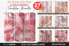3D Tumbler Wrap Bundle PNG 20oz 30oz Skinny Sublimation , Digital Download
