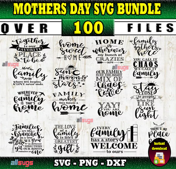 Mothers SVG Bundle, SVG Files for Print & Cricut, Silhouette & Laser Cutting