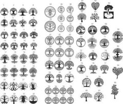 Tree of Life collection ,Cdr, Eps, Dxf, Dwg and Svg. Vector files, laser cutting