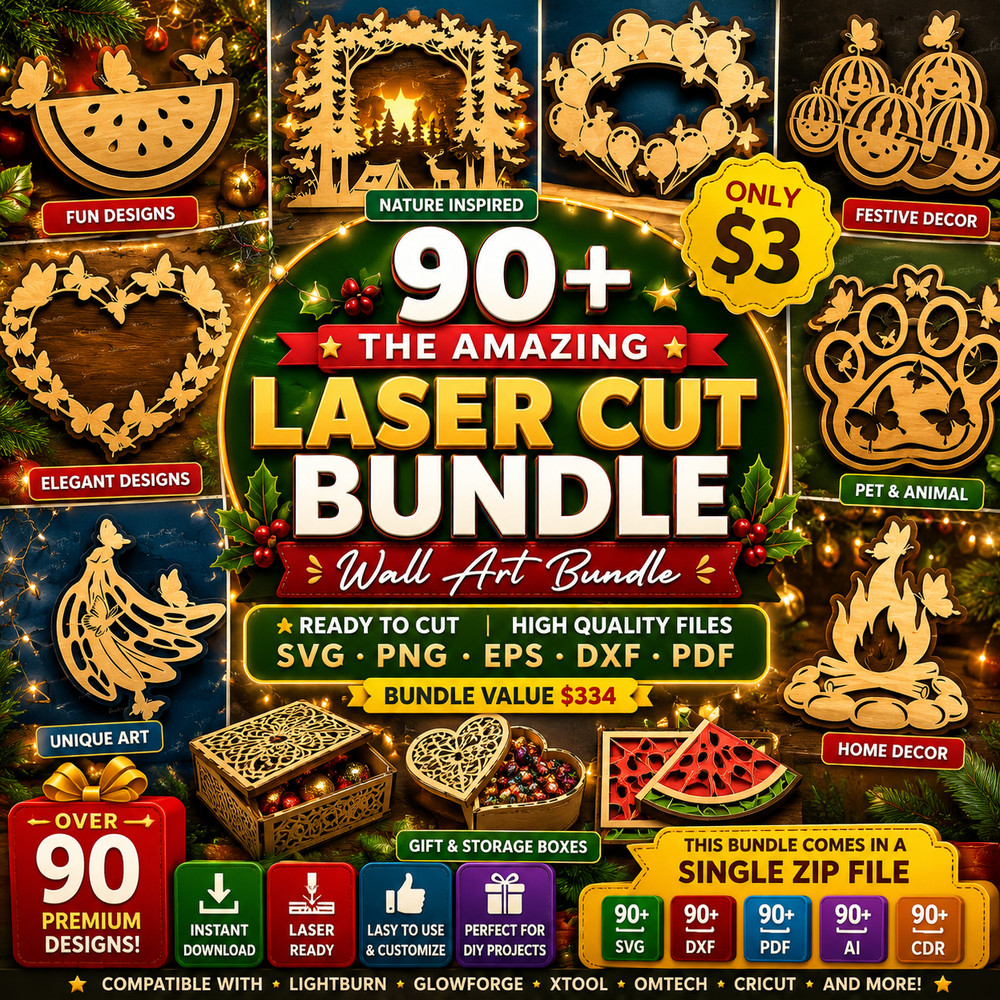 The Amazing Laser Cut Wall Art Bundle SVG Files, Digital Download