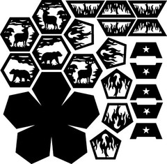 DXF-CDR of PLASMA LASER AND ROUTER Cut -CNC BEST FIRE BIT BEAR & DEER 44×44