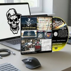 Skull N Cutz 100 High Quality Skull-Style Vectors EPS, SVG, DXF CD-Rom FREE SHIP