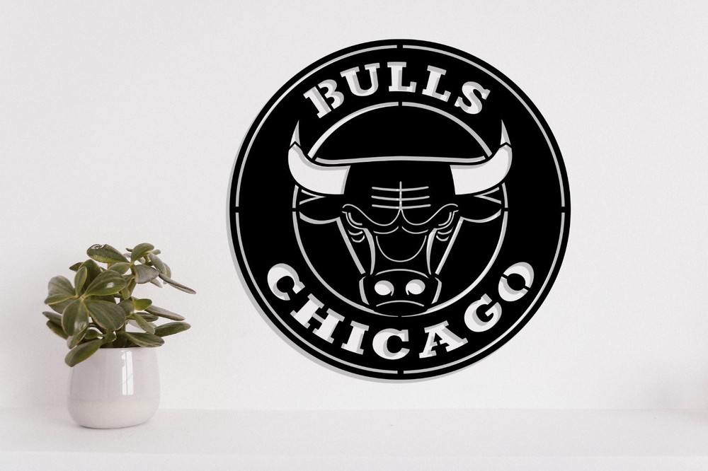 Chicago Bulls metal Laser Cut file dxf, svg, eps. ai, pdf, png Ready to cut