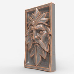 CNC Green Man Face – & Carving Model – STL File for Laser Engrave & CNC Route