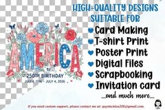 4th of July USA 250th Anniversary PNG Bundle, Digital Download