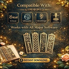 45 Laser Cut Bookmarks SVG Bundle, Commercial Use, Digital Download
