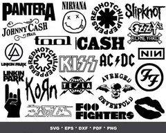 Rock Band SVG Bundle, SVG Files for Print & Cricut, Silhouette & Laser Cutting