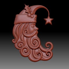 CNC Santa Ornament – Model – STL File for Laser Engraving & Routing