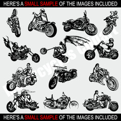 MOTORCYCLE-CHOPPER-BIKER CLIPART-VECTOR CLIP ART-VINYL CUTTER PLOTTER GRAPHIC CD