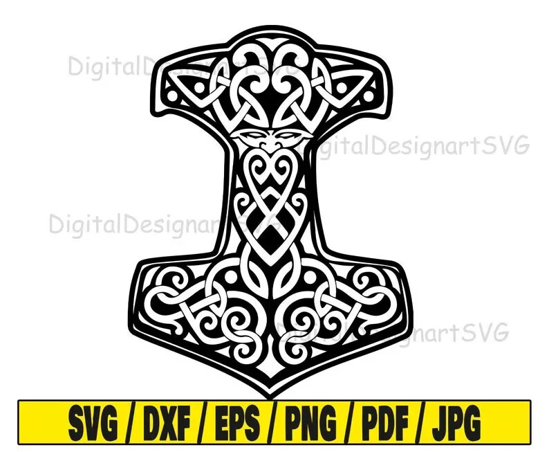 Vector files, laser cutting Hammer Of Thor Design Cdr, Eps, Dxf, Dwg and Svg