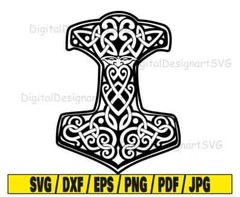Vector files, laser cutting Hammer Of Thor Design Cdr, Eps, Dxf, Dwg and Svg