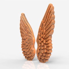 Angel Wings Relief 3D Model STL File for Wood CNC Carving