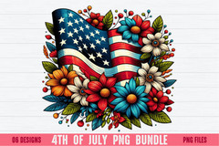 Retro 4th of July USA PNG Bundle Sublimation Designs, Digital Download