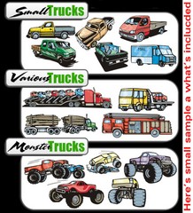 TRUCKS CLIPART-VINYL CUTTER PLOTTER IMAGES-EPS VECTOR CLIP ART CD