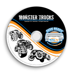 MONSTER TRUCKS CLIPART-VECTOR CLIP ART-VINYL CUTTER PLOTTER+T-SHIRT GRAPHICS CD