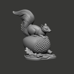 Digital Squirrel Acorn – Printers STL – 3D Model for CNC and 3D Printer