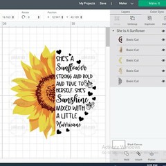 SVG,PNG,JPEG “She’s a sunflower strong and bold and true to herself” For Cricut