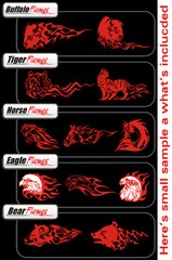 ANIMAL FLAMES 2 CLIPART-VINYL CUTTER PLOTTER IMAGES-EPS VECTOR CLIP ART CD