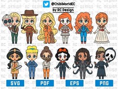 Princess Halloween Svg, Bundle Halloween, halloween characters file