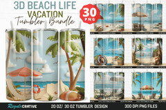 3D Tumbler Wrap Bundle PNG 20oz 30oz Skinny Sublimation , Digital Download