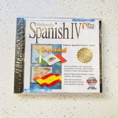 Multimedia Spanish IV 4 Pro One for IBM Windows PC CD-ROM Software – New Sealed