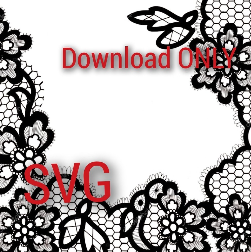 Floral Edge SVG Image Clipart Design Vinyl Decal Sticker ** Download ONLY