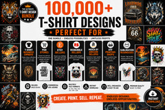 100,000+ Premium T-Shirt Design Bundle PNG SVG AI EPS CDR JPG Digital Download