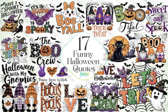 Funny Halloween Quotes Sublimation for T-shirt Design