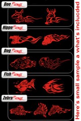 ANIMAL FLAMES 2 CLIPART-VINYL CUTTER PLOTTER IMAGES-EPS VECTOR CLIP ART CD