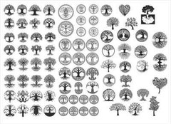 Tree of Life collection ,Cdr, Eps, Dxf, Dwg and Svg. Vector files, laser cutting