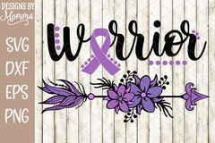 Warrior Arrow Purple Awareness SVG DXF EPS PNG Cut File Cricut Silhouette