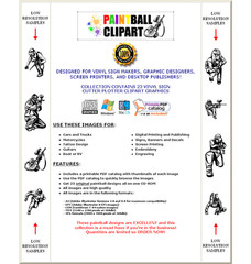 PAINTBALL CLIPART -VECTOR CLIP ART-VINYL CUTTER PLOTTER IMAGES & EPS GRAPHICS CD