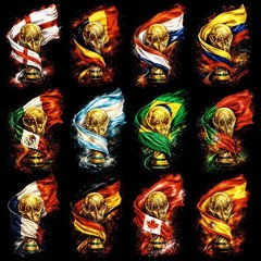 Soccer World Cup 2026 Countries PNG Bundle Football Teams Clipart Designs
