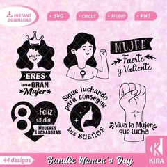 Bundle 44 Women’s Day, March 8 design, Svg, cricut, png, Silhouette file digital