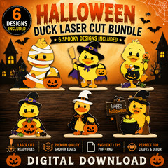 Layered Halloween Duck SVG Bundle Laser Cut Glowforge DXF, Digital Download