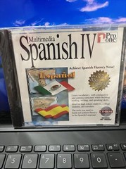 Multimedia Spanish IV 4 Pro One for IBM Windows PC CD-ROM Software – Sealed, New