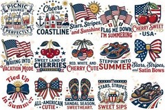 USA 250th Anniversary Clipart PNG Bundle Patriotic Designs, Digital Download