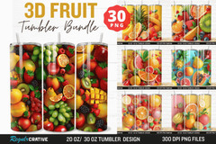 3D Tumbler Wrap Bundle PNG 20oz 30oz Skinny Sublimation , Digital Download