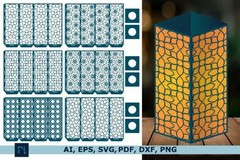 3D Lanterns SVG Bundle Laser Cut, Light Box Decor, Digital Download
