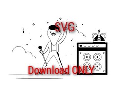 Freddy Mercury SVG Image Clipart Design Vinyl Decal Sticker ** Download ONLY