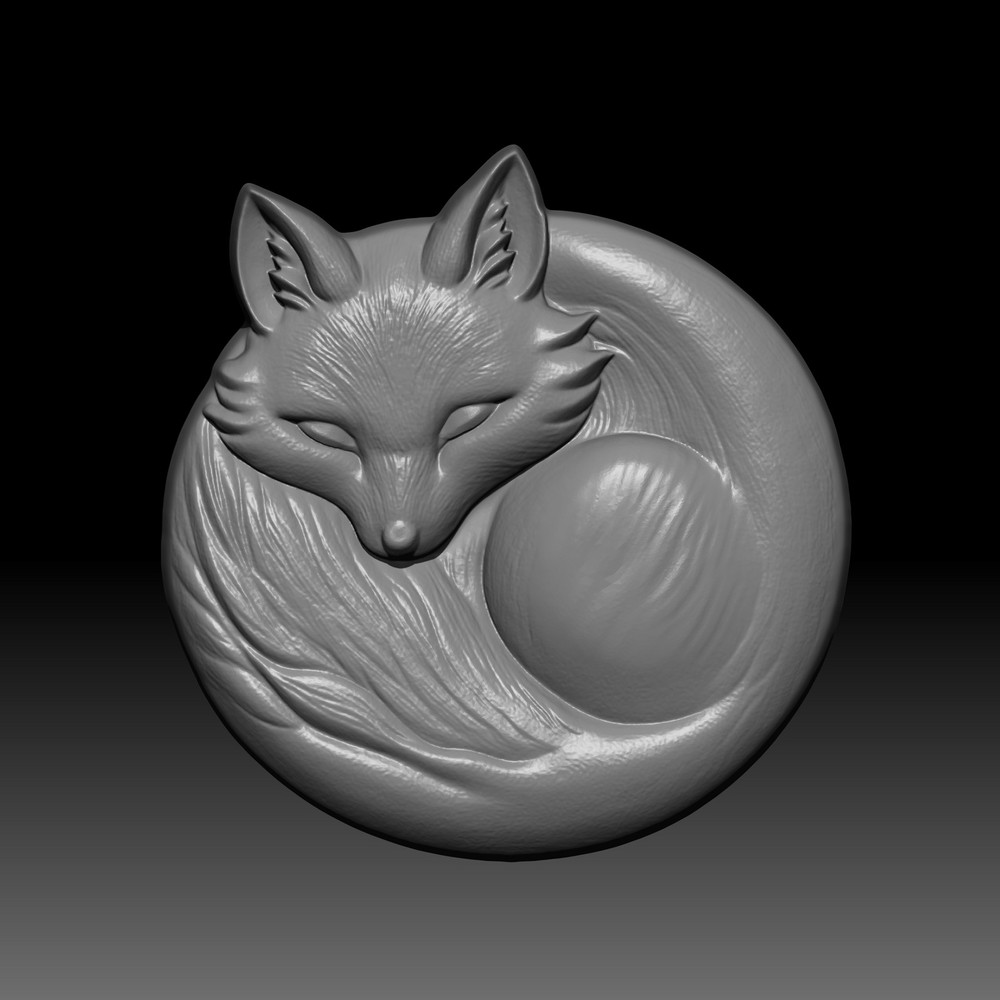 Sleeping Fox Sculpture – Printable Design Sculpture CNC STL File – 3D Printable