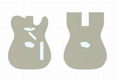 Telecaster Template DXF STL CNC Files Step F3d Ipt